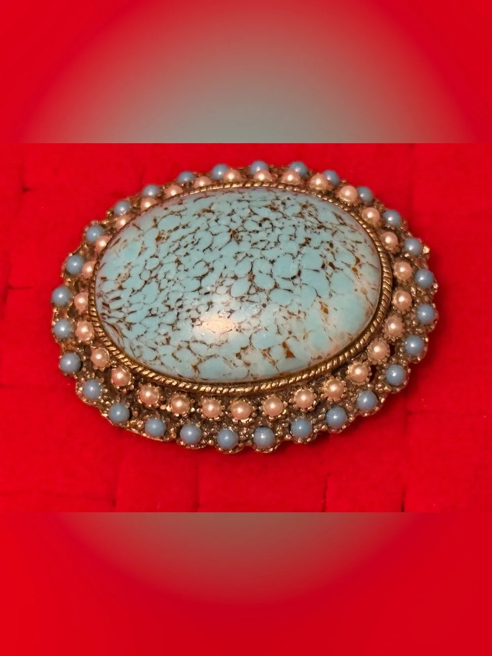 Vintage Style Blue Turquoise Statement Brooch